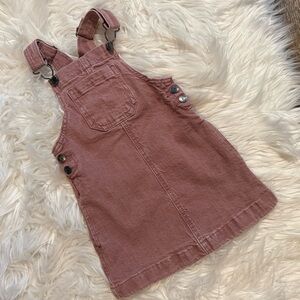 Cat & Jack Toddler Girl Pink Denim Overall Dress 2T Adjustable Straps Pockets
